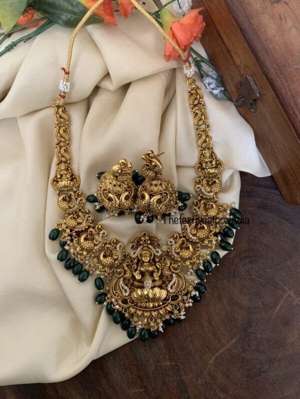 Lakshmi green beads set