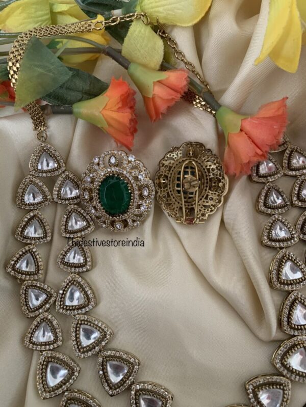 Emerald stone Victorian Midlength set