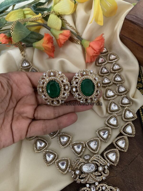 Emerald stone Victorian Midlength set