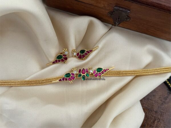 Mini Jadau parrot choker set