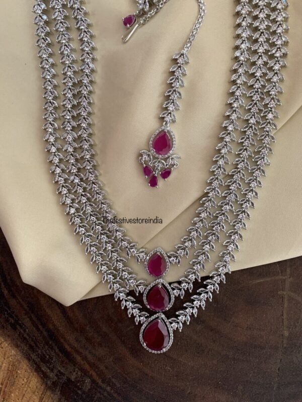 3layer ruby haaram set