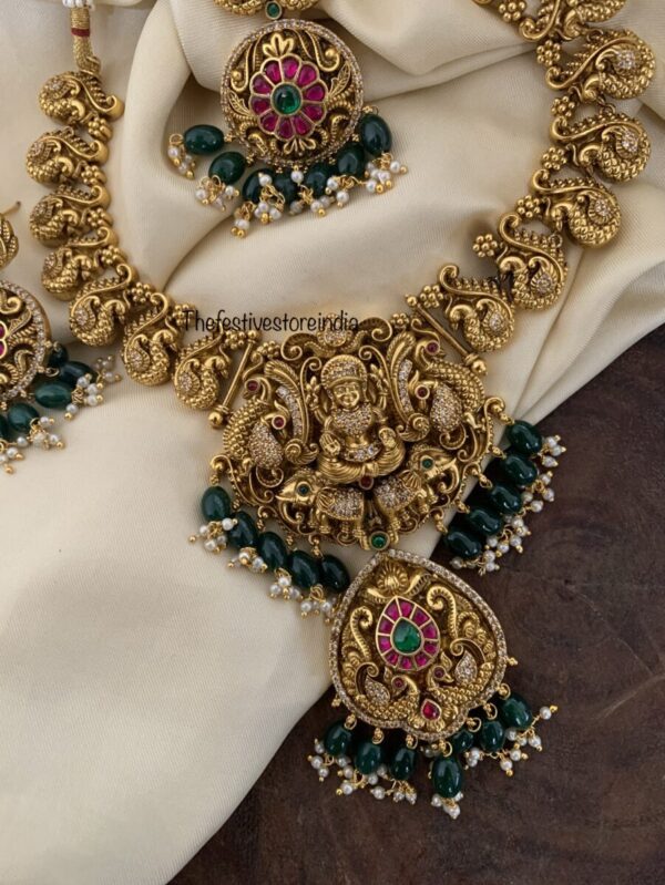 Lakshmi Navilu bridal green drops set