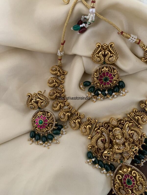 Lakshmi Navilu bridal green drops set