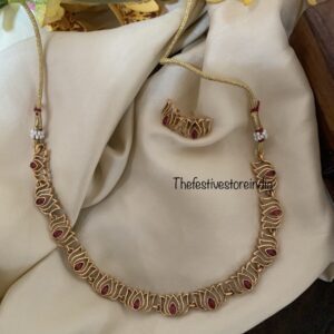 Lotus carved necklace/choker set