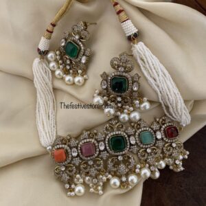 Victorian multi color choker set
