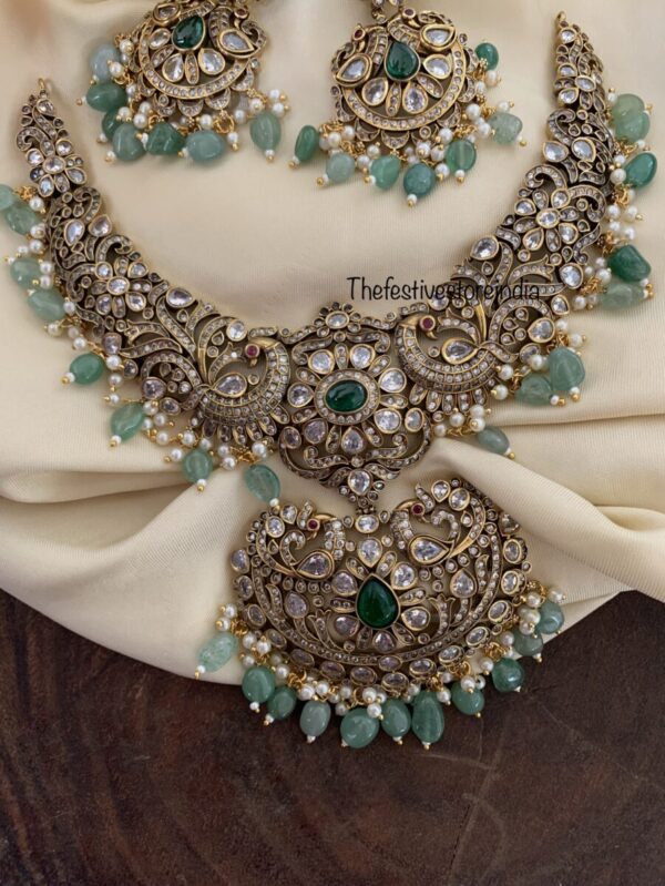 Pastel green Victorian necklace set