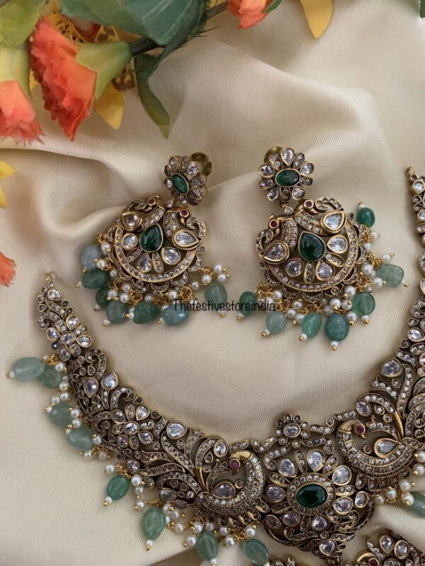Pastel green Victorian necklace set