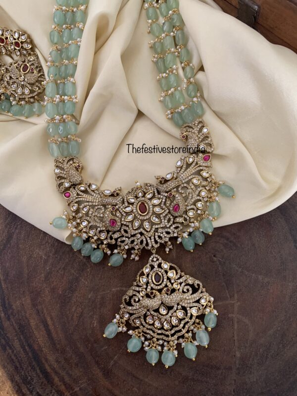 Mint beads Victorian haaram set