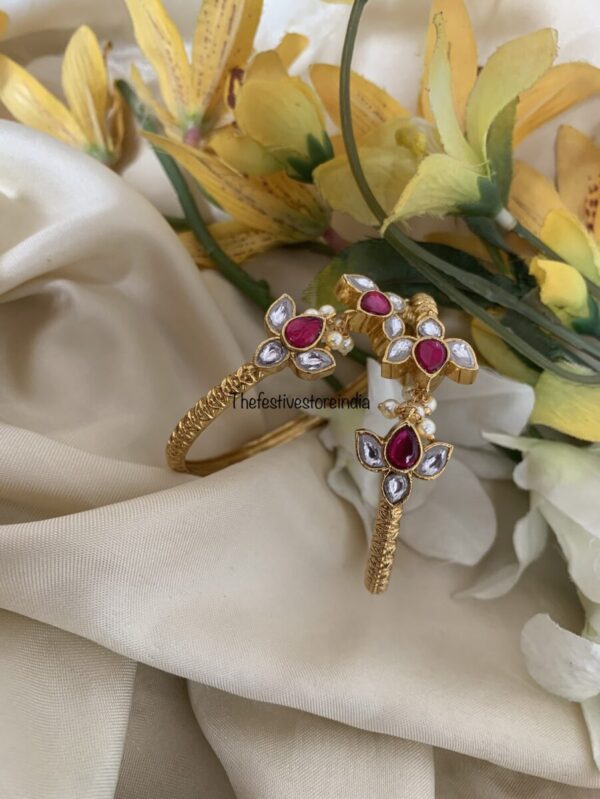 Set of 2 Jadau lotus kada