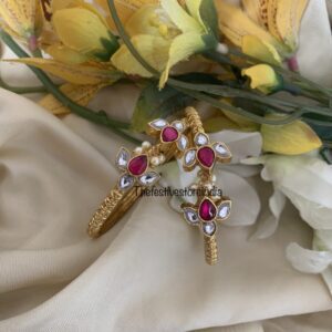 Set of 2 Jadau lotus kada
