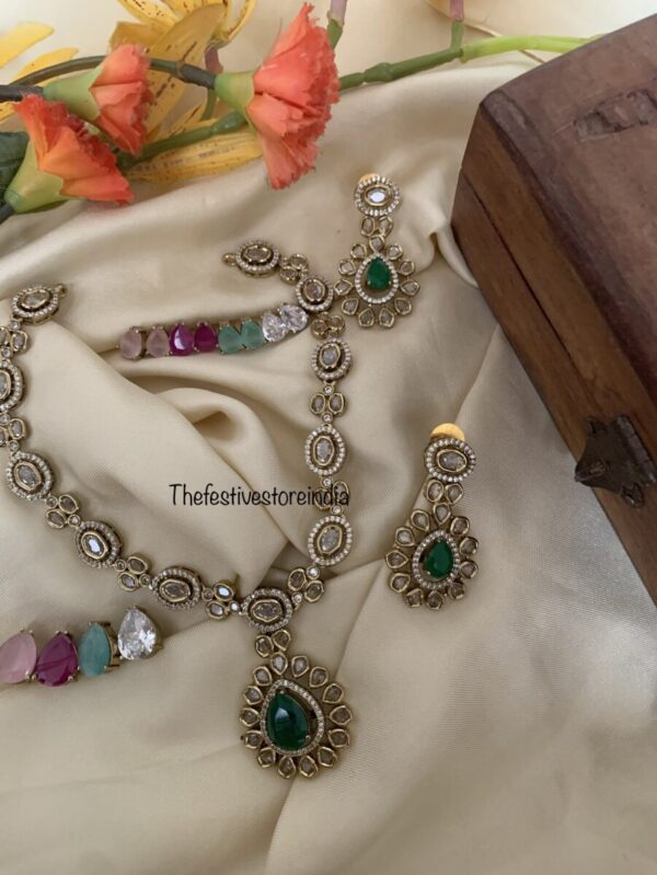 Victorian AD stone changeable necklace set