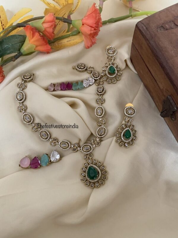 Victorian AD stone changeable necklace set