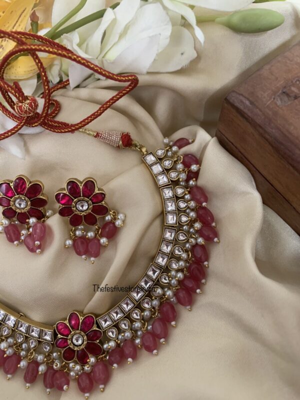 Floral Jadau Kundan Mauve set