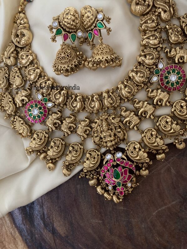 Lakshmi Grand gold beads bridal necklace set