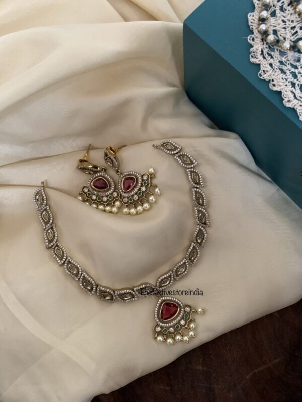 Victorian Ruby Attigai set
