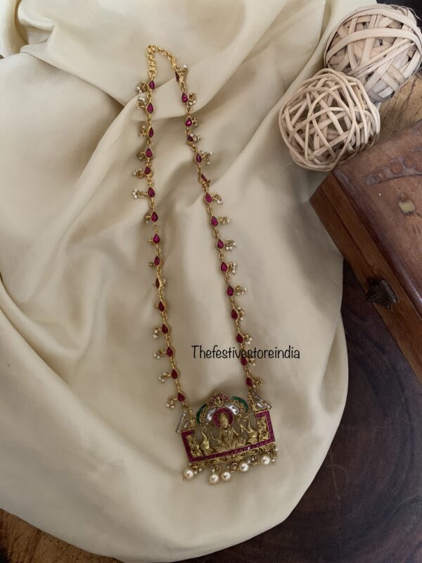 Jadau kundan lakshmi ambaari mid length haaram