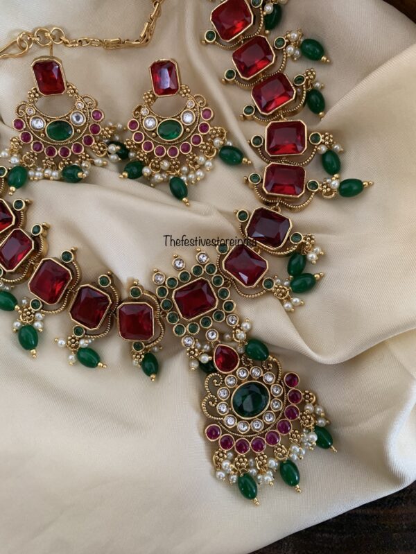 Multi colour Kemp blocks necklace set