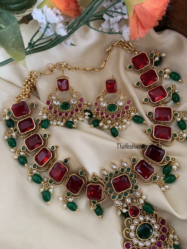 Multi colour Kemp blocks necklace set