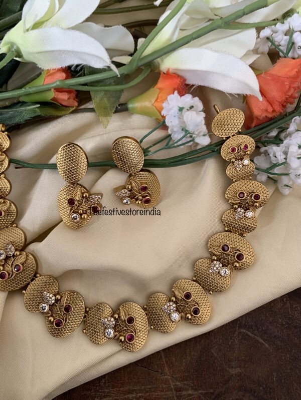 Textured floral gold set