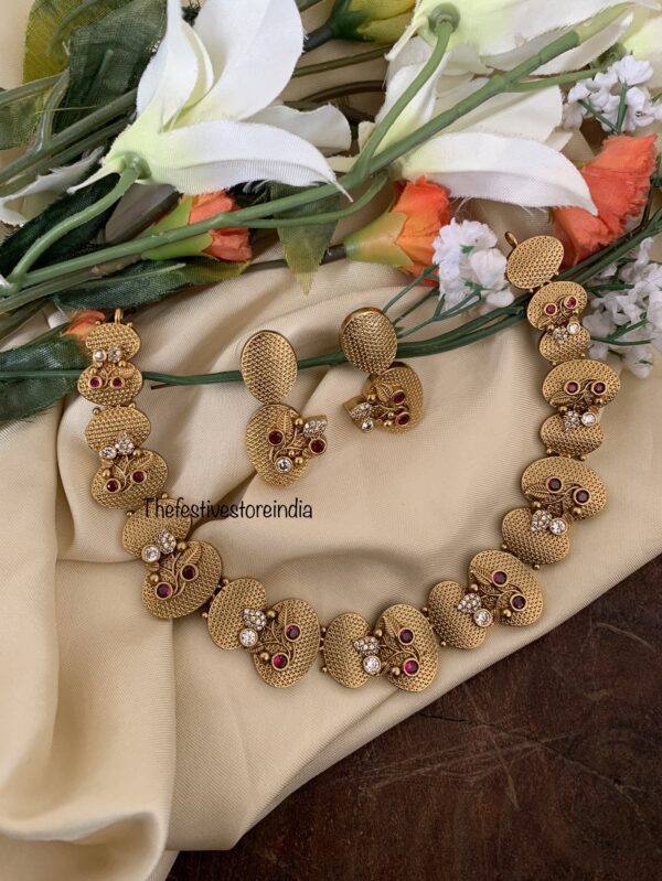 Textured floral gold set