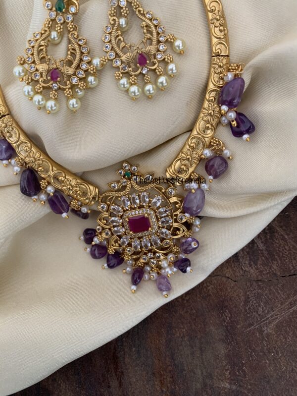 Purple beads hasli / kanti set