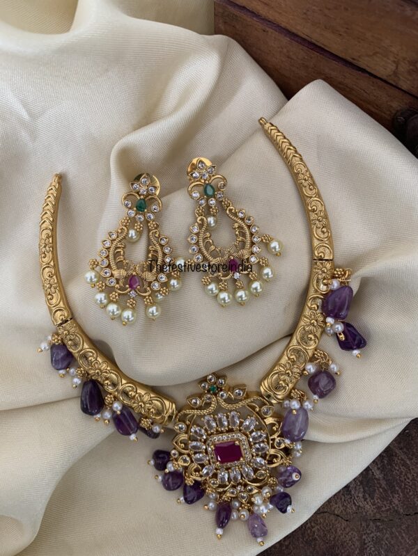 Purple beads hasli / kanti set
