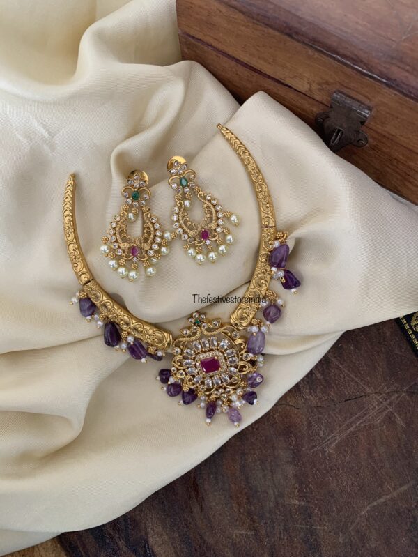 Purple beads hasli / kanti set