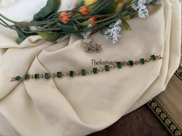 Minimalist Emerald CZ floral set (kids friendly)