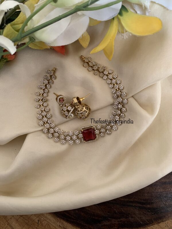 Flexible Ruby diamonds choker/necklace set