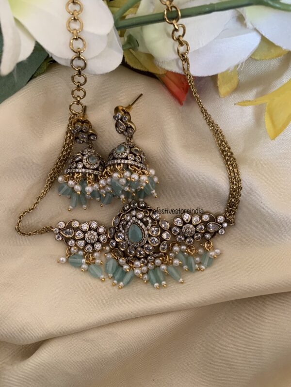 Budgeted Mint beads victorian choker set