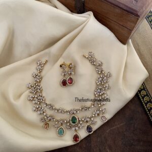 CZ pastel necklace set