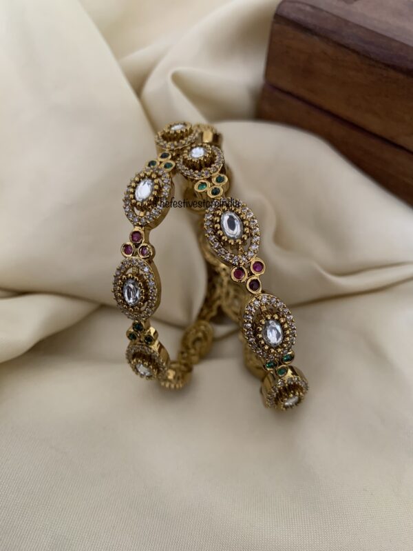 Victorian Kundan Bangles - Set of 2