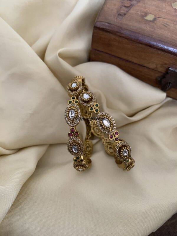 Victorian Kundan Bangles - Set of 2
