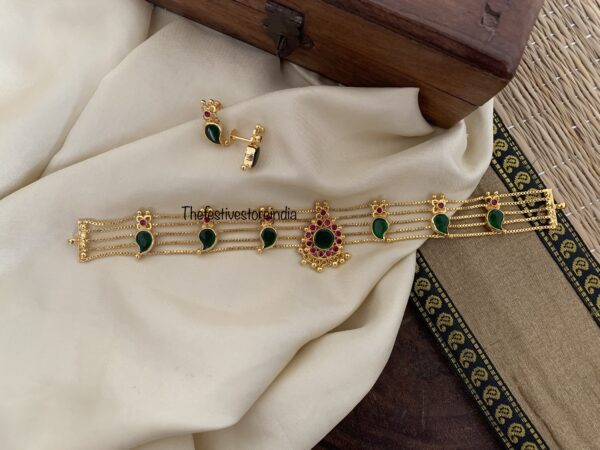 Micro gold palakka choker set