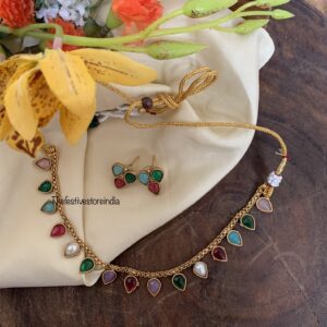 Pastel drops budgeted necklace set