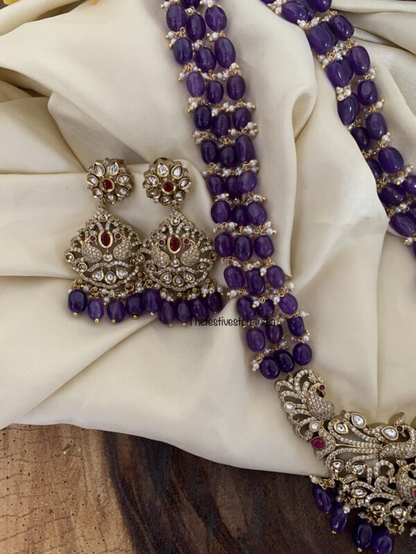 Purple beads Victorian haaram set