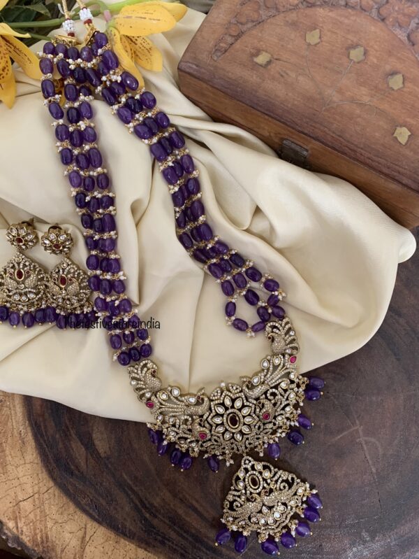 Purple beads Victorian haaram set