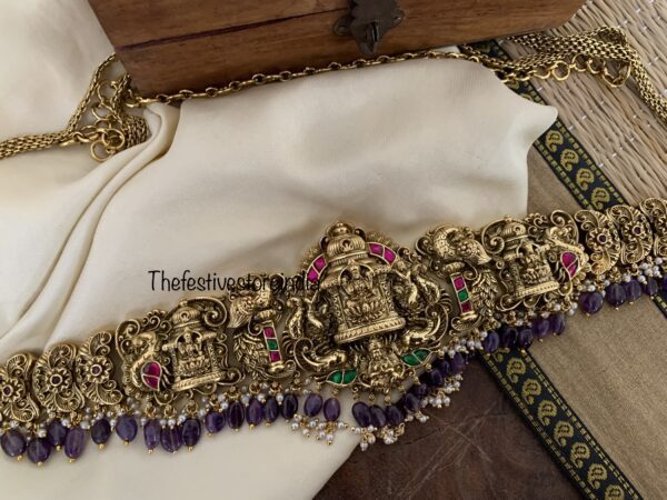 Budgeted Bridal purple drops Lakshmi hipchain