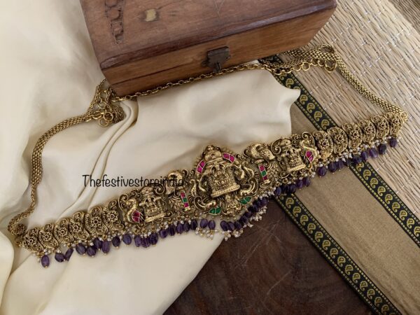 Budgeted Bridal purple drops Lakshmi hipchain