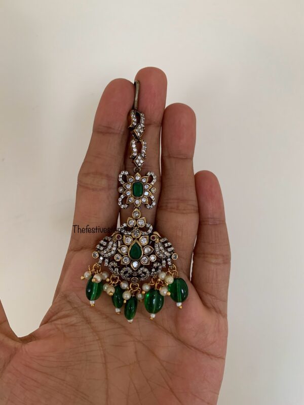 Victorian green maangtikka 5