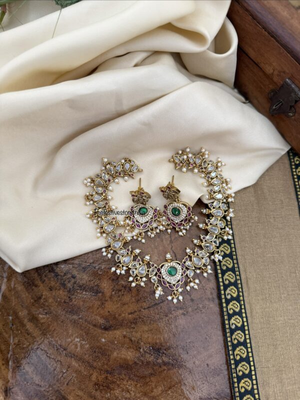 CZ pearls drops necklace set