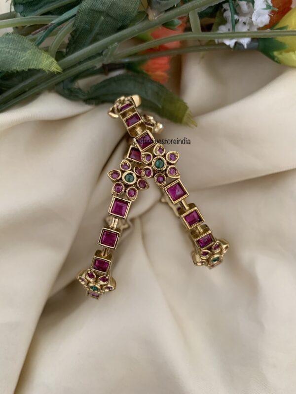 Antique kemp block Bangles - Set of 2