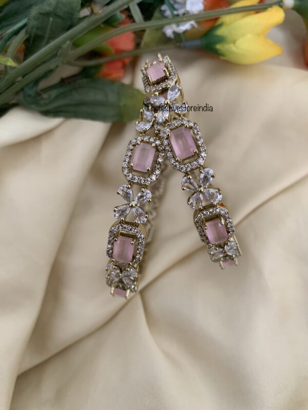 CZ pastel pink Bangles - Set of 2