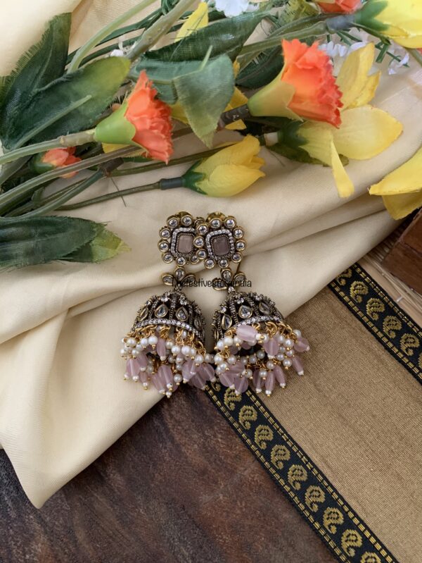 Victorian Pink block jhumkas