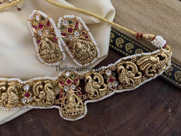 Jadau Lakshmi pearl choker set