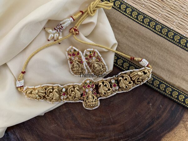 Jadau Lakshmi pearl choker set
