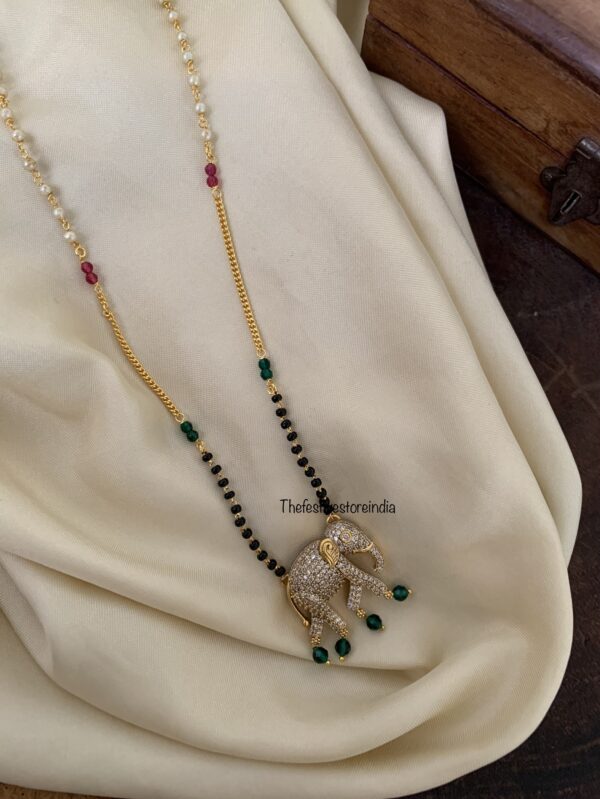 Budgeted AD Elephant pendant Mangalsutra chain