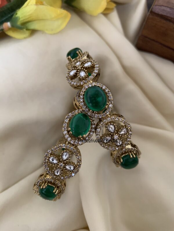 Victorian bridal Emerald Bangles - Set of 2
