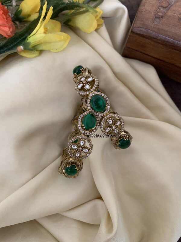 Victorian bridal Emerald Bangles - Set of 2