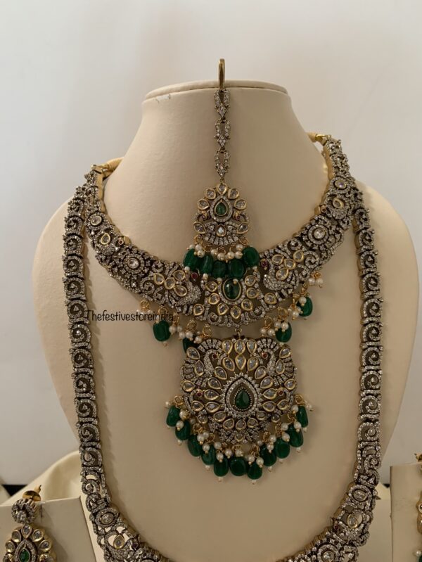 Victorian green drops complete Bridal set